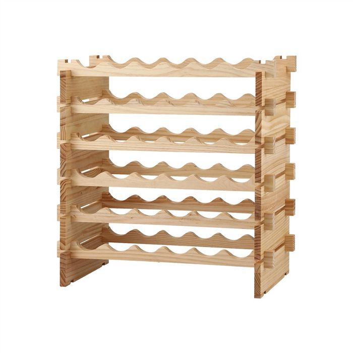 Artiss 36 Bottle Wooden Wine Rack - 6 Tier Modular Pine Wood Stand, 70 x 30 x 70cm