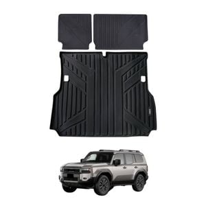 AUSGO Boot Liner Back Seat Protector Set for Toyota LandCruiser Prado 250 Series 5-Seat 2024-Onwards Cargo Mat Kick Mats