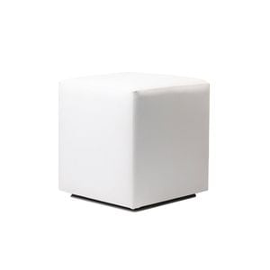 Durafurn 450mm Ottoman Cube - White Vinyl