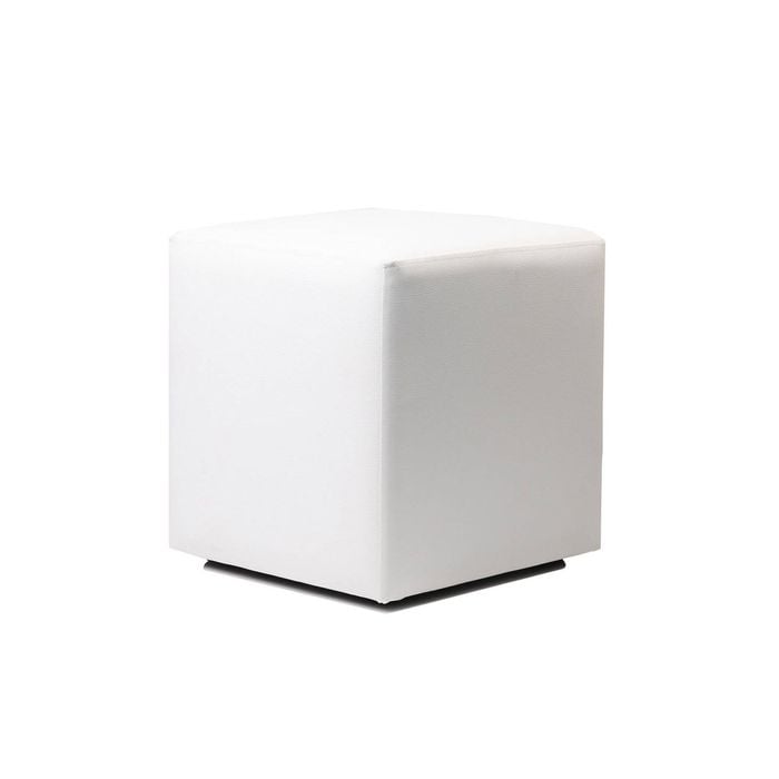 Durafurn 450mm Ottoman Cube - White Vinyl