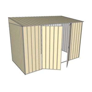 Build-a-Shed 3.0 x 1.5 x 2.0m Zinc Double Hinge Door Narrow Shed - Cream