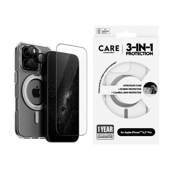 Panzer 3forinfor1 Ceramic Bundle Case Protector for iPhone 16 Pro - Clear