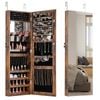 Costway 110cm Jewelry Cabinet Armoire Wall/door Mounted Mirror Brown