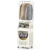 Costway 2in1 3-tier Folding Laundry Hamper W/hanging Bar Basket 8 Hook