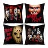 Catzon 4 Pcs Horror Movie Pillow Covers Linen for Halloween Party Decor