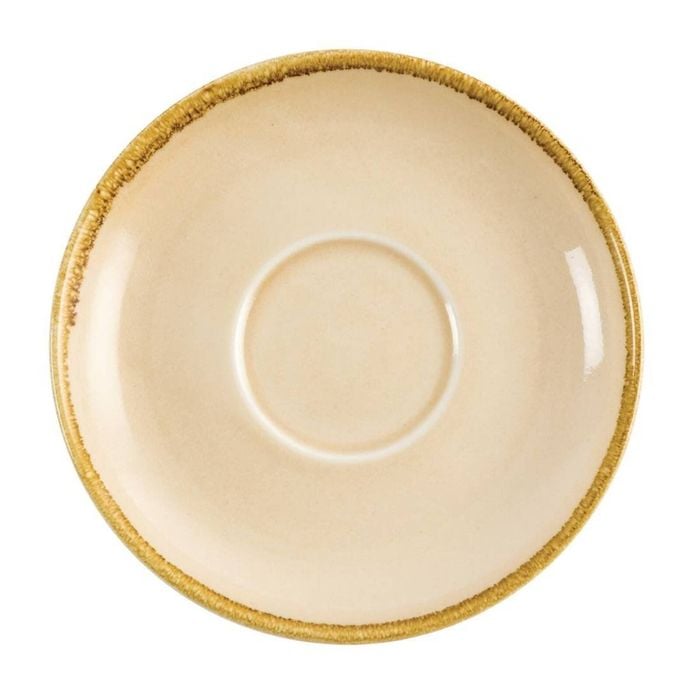 Olympia Cappuccino Saucer Kiln Sandstone 160mm 6 Pack Commercial Crockery