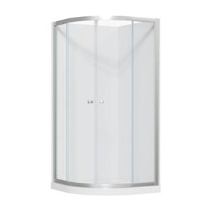 Stein 900 x 1830mm Chrome Vida Curved Flat Wall Shower Package
