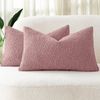 Gioia Casa Twin-pack Bouclé Cushion Covers - Soft Textured Polyester With Hidden Zipper (pink, 30cm X 50cm)