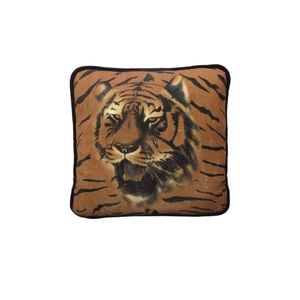 Bloomington Africa Safari Square Piped Edge Cushion 36 x 36 cm Tiger
