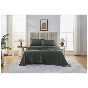 Grosvenor House 500TC Egyptian Cotton Sheet Set W/ Pillowcase Single Charcoal