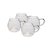 4pc Coffee Culture Deca 380ml Glass Single Wall Hot/Cold Drink Mug Set Clear