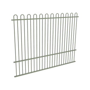 ProtectorAl 2400 x 1800 Pale Eucalypt Aluminium Pool Fence Panel Loop Top With Mid Rail