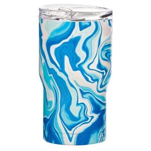 Porta Summer Swirl Stainless Steel 420ml Travel Mug Drink Water Tumbler Blue