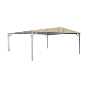 Absco Structures 6.00 x 6.00 x 2.98m Classic Cream Double Gable Carport