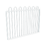 ProtectorAl 1201 - 1500 x 1200mm Pearl White Aluminium Garden Gate Loop Top