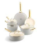 14pc GreenPan Padova Dove Grey Pots And Pans Set