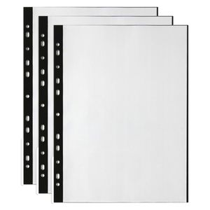 3x Marbig Bindermate 20-pockets A4 Display Book Document Organiser Clear/black