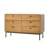 Oikiture 6 Chest of Drawers Tallboy Storage Cabinet Dresser Natural