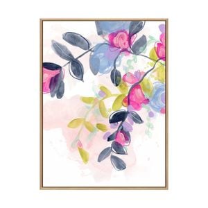 Artey | Floral Blotter II - Framed Canvas - Natural Frame - 60 x 80cm