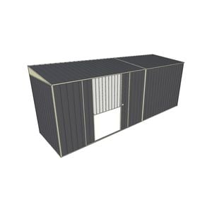 Build-a-Shed 1.5 x 5.2 x 2m Double Sliding Side Door Skillion Shed - Grey