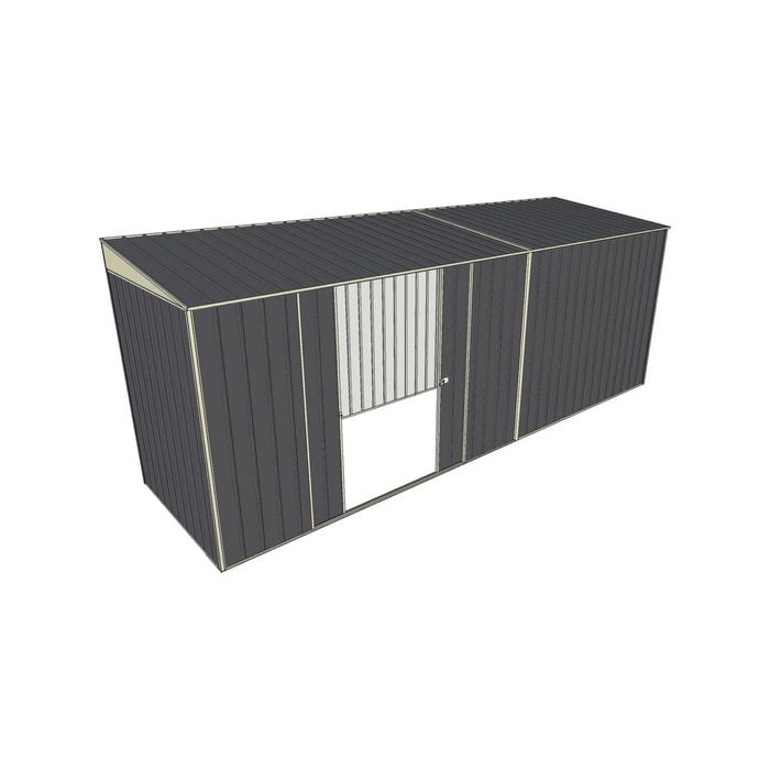 Build-a-Shed 1.5 x 5.2 x 2m Double Sliding Side Door Skillion Shed - Grey
