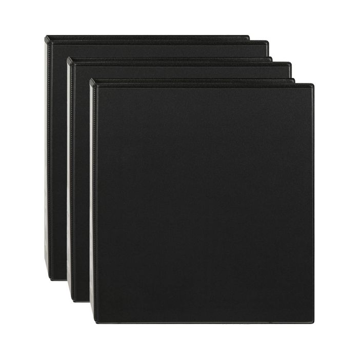 3x Marbig Clearview 3 D-ring Insert Binder A4 File 50mm Document Organiser Black