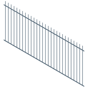 ProtectorAl 1201 - 2400 x 1200mm Deep Ocean Raked 16-30º Picket Top Pool Fence Panel