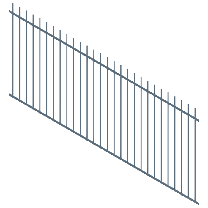 ProtectorAl 1201 - 2400 x 1200mm Deep Ocean Raked 16-30º Picket Top Pool Fence Panel