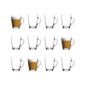 LAV Vega Glass Coffee Mugs - 300ml - Clear - Pack of 12