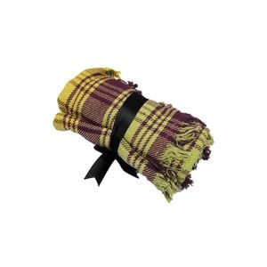 Bloomington Maximus Multi-Colour Checkered Cotton Knitted Throw Rug 120 x 165 cm