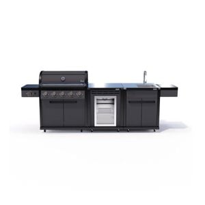 Coleman Pro Series 5 Burner Kitchen With Fridge And Sink Module Matt Black
