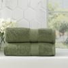 2pc Renee Taylor Stella 650gsm Super Soft Bamboo Cotton Bath Sheet Jade