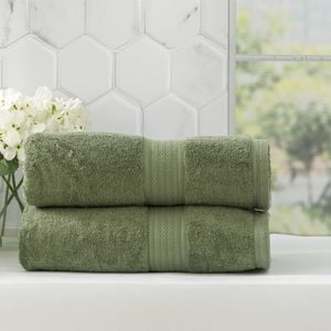 2pc Renee Taylor Stella 650gsm Super Soft Bamboo Cotton Bath Sheet Jade