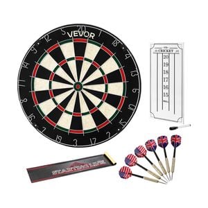 VEVOR Dartboard Colorful with 6 Darts Scoring Kit Staple-Free Bullseye Rotating Number Ring