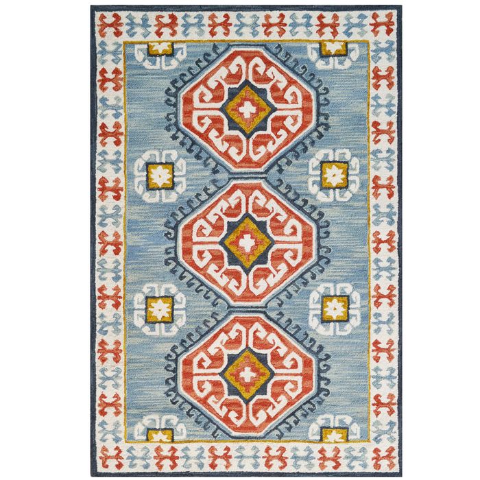 Handmade Milan Wool Rug-6284-Sea Blue-190x280cm