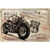 Nostalgic Art 20x30cm Medium Metal Wall Hanging Sign Route 66 Bike Map