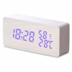 TODO Digital LED Alarm Clock w/ Dual USB Charge Port 115 Colour LED - White