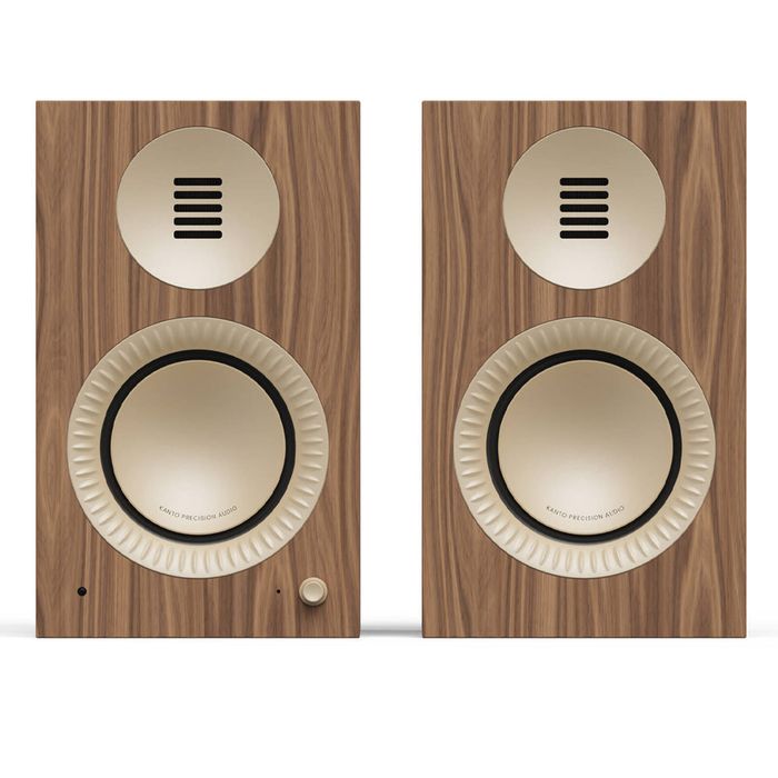 Kanto TUK 2nd Gen Powered Speakers - Matte Walnut/Rose Gold