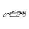 Ignite Laser Porsche 911 (991) GT2 RS Silhouette Metal Wall Art Rustic Metal 15.7inch/40cm