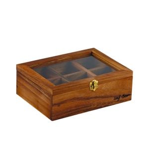 Leaf & Bean Acacia Wood Tea Box 25x18.5x9cm