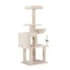 Petzly Cat Tree Tower Scratching Post Scratcher Condo 125cm Beige/dark Grey/grey