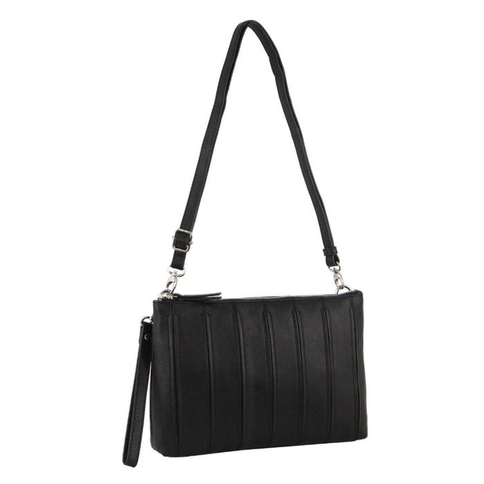 Pierre Cardin Wos Crossbody/Clutch Leather  in Black