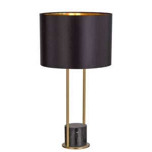 Telbix Desire Modern Table Desk Lamp Light Marble Metal Fabric Black Antique Gold