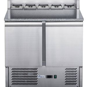 FED-X Two Door Salad Prep Fridge with Marble Top - XGNS900E