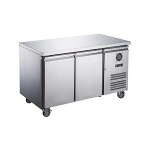 Lce Ld2100bt Stainless Steel Two Door Bench Freezer