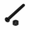 Pinnacle M4 x 80mm Black Ruspert® Round Head Bolts And Nuts - 6 Pack