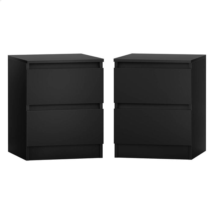 ALFORDSON 2x Bedside Table Black