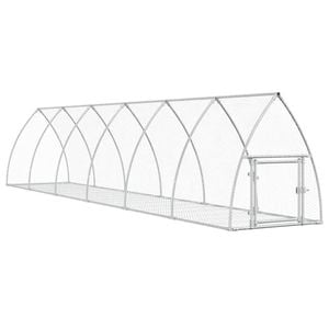 vidaXL Rabbit Hutch Animal Cage Pet Enclosure Playpen Silver Galvanised Steel