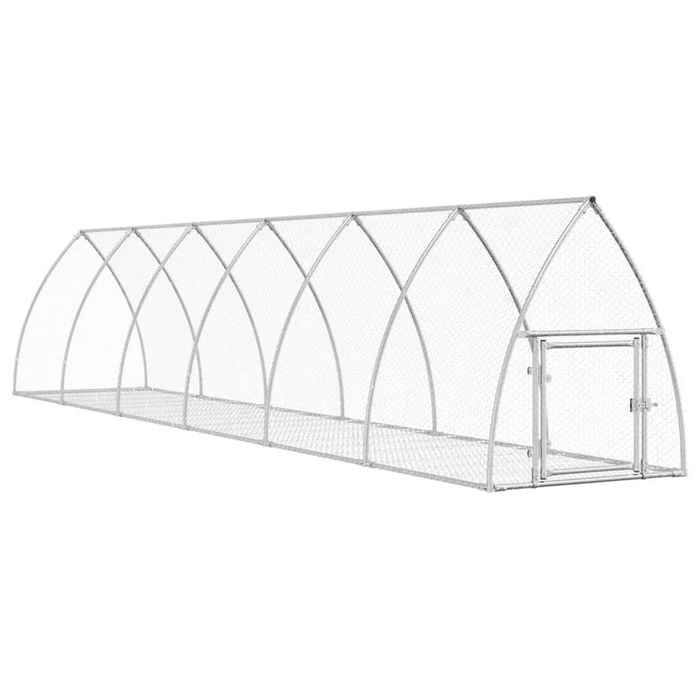 vidaXL Rabbit Hutch Animal Cage Pet Enclosure Playpen Silver Galvanised Steel