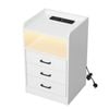 Levede Bedside Table w/ LED 3 Drawers & USB Charging Station White